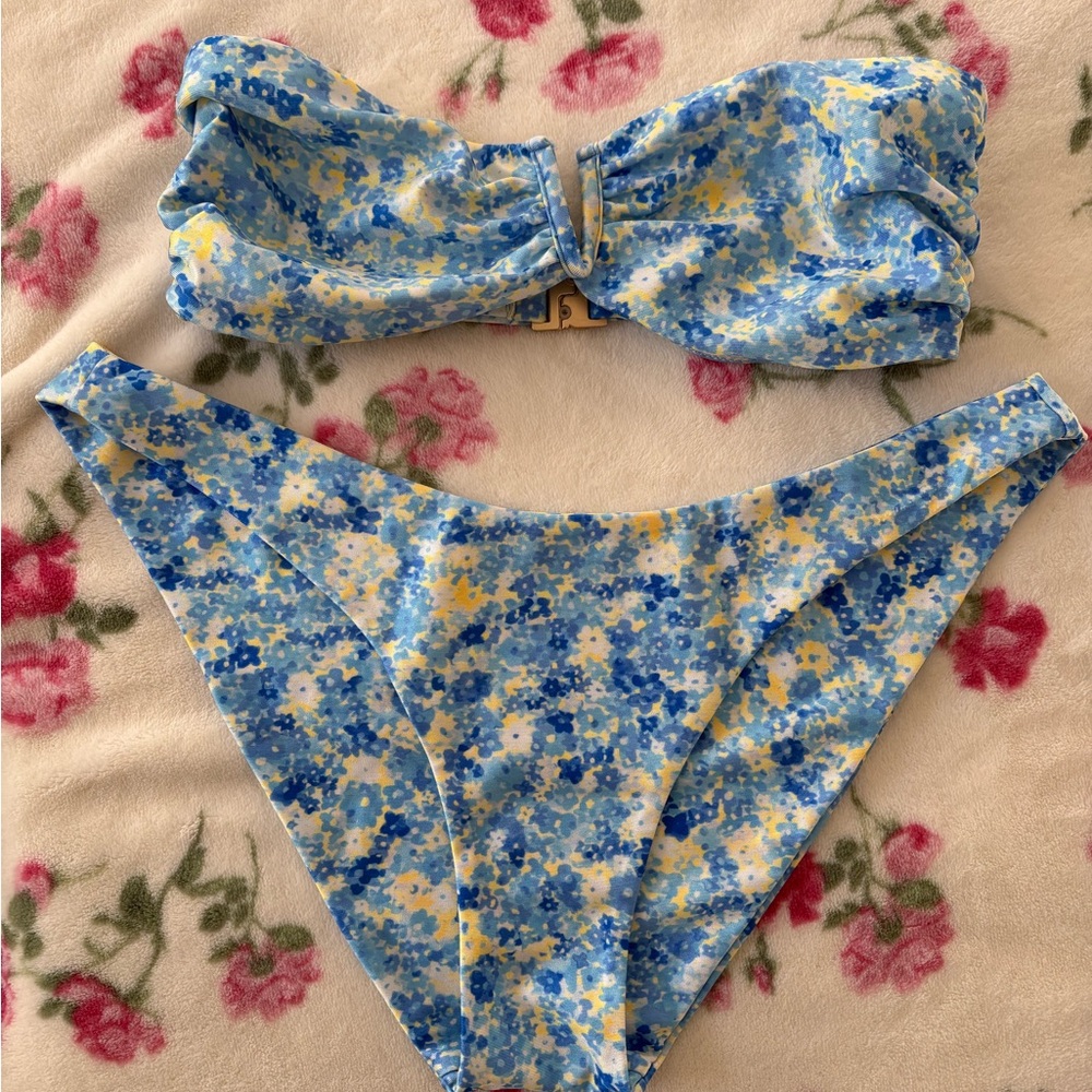 Kulani Kinis bandeau bikini - Blue Yellow Floral